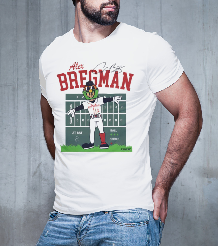 Alex Bregman Slashline Mascot Signature T-Shirt