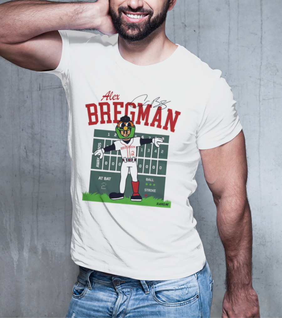 Alex Bregman Slashline Mascot Signature T-Shirt
