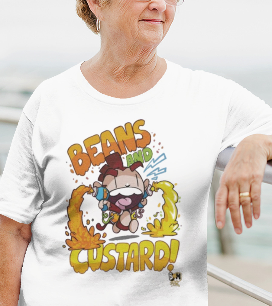 Beans And Custard Monkey Splash Comic Style Adventure T-Shirt