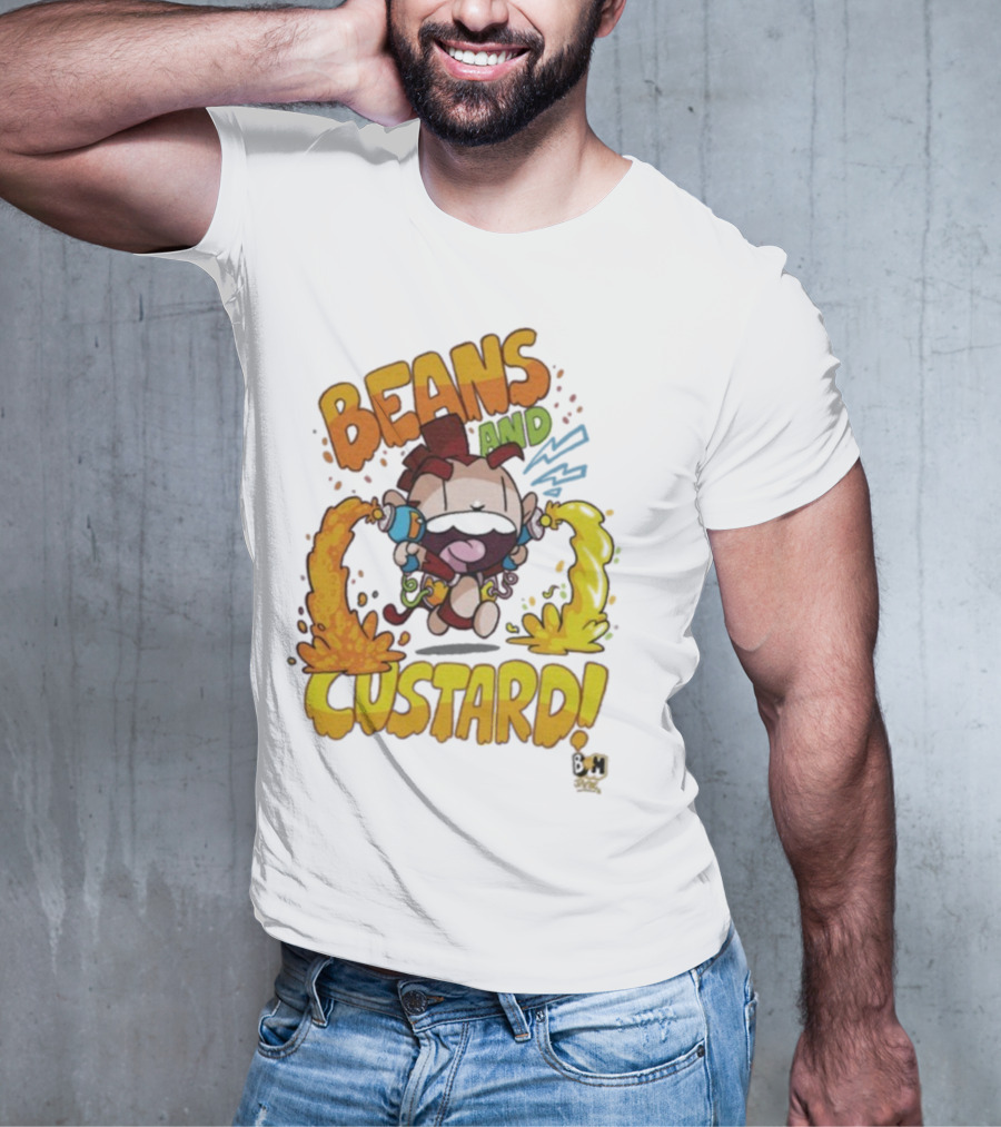 Beans And Custard Monkey Splash Comic Style Adventure T-Shirt