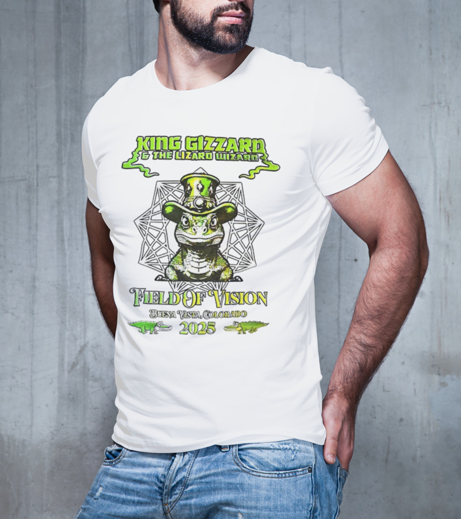 King Gizzard & The Lizard Wizard Field Of Vision 2025 Meadow Creek Buena Vista Colorado T-Shirt