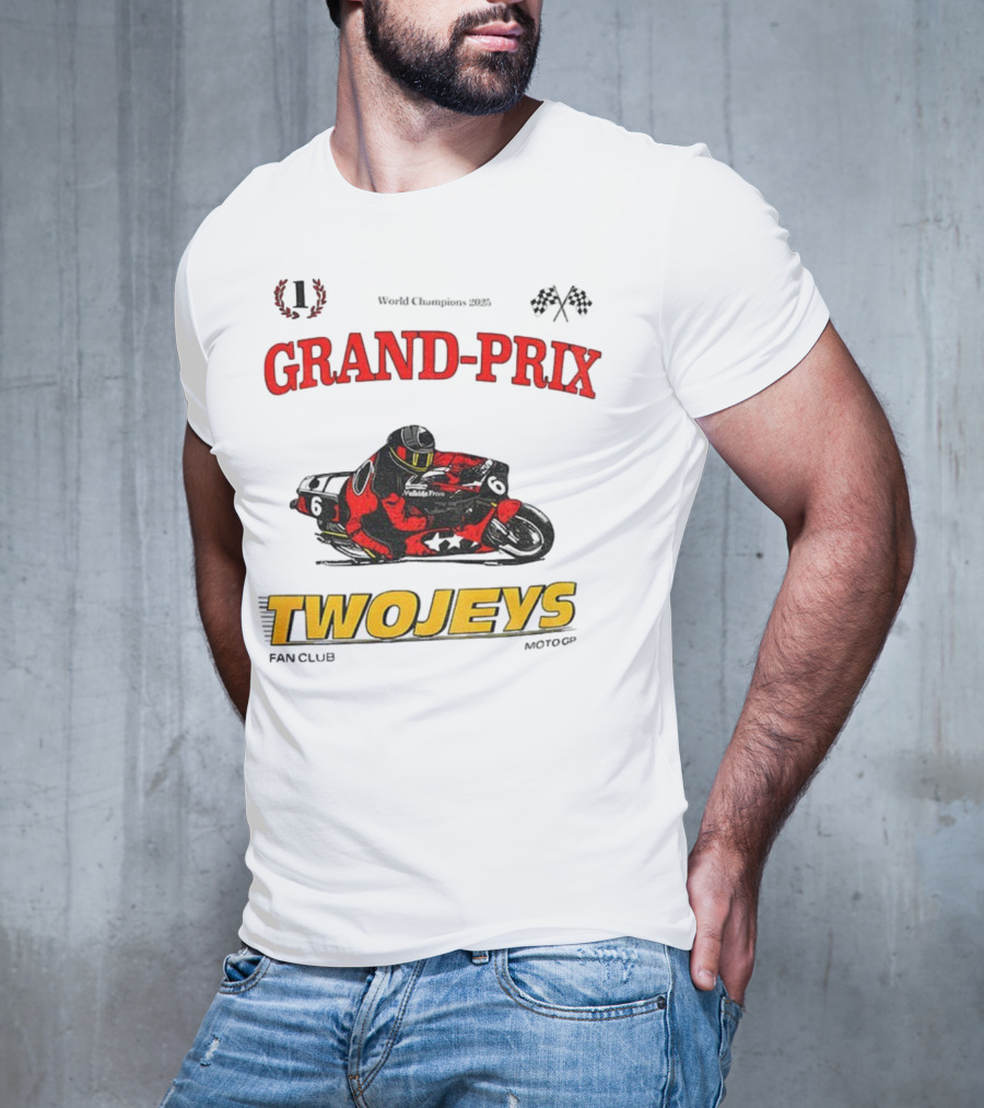 Grand Prix World Champions 2025 Twojeys Moto Racing Fan Club T-Shirt