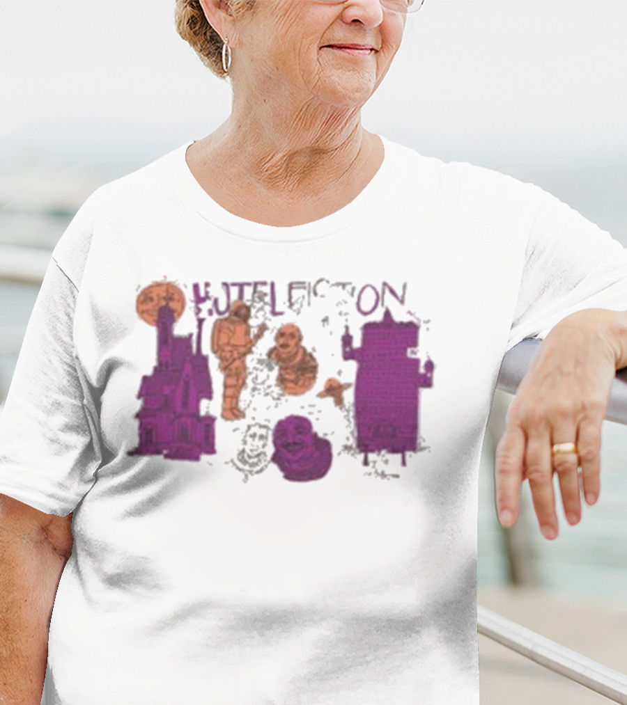 Hotel Fiction Astronaut Space Adventure Moon And Rocket Scene T-Shirt