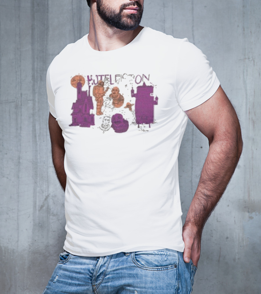Hotel Fiction Astronaut Space Adventure Moon And Rocket Scene T-Shirt