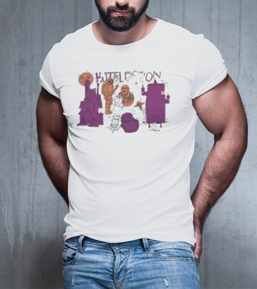 Hotel Fiction Astronaut Space Adventure Moon And Rocket Scene T-Shirt