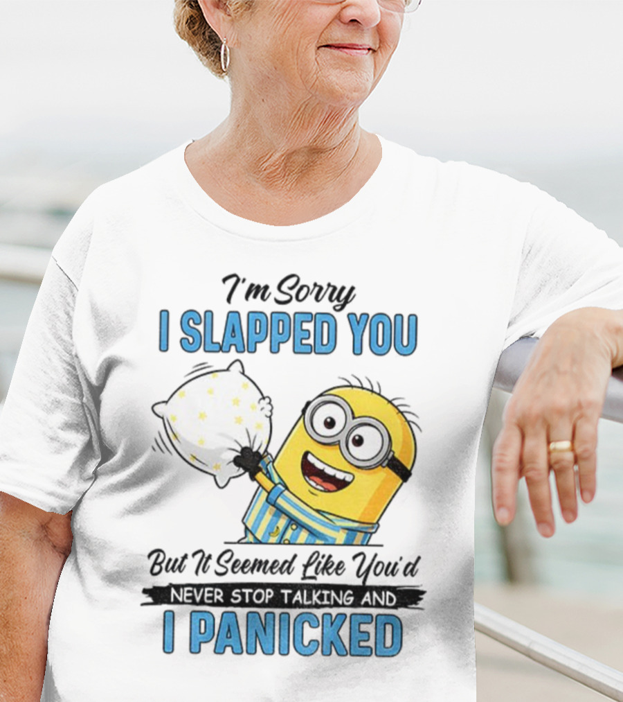 Minion I Slapped You I Panicked Pillow Fight Pajamas T-Shirt