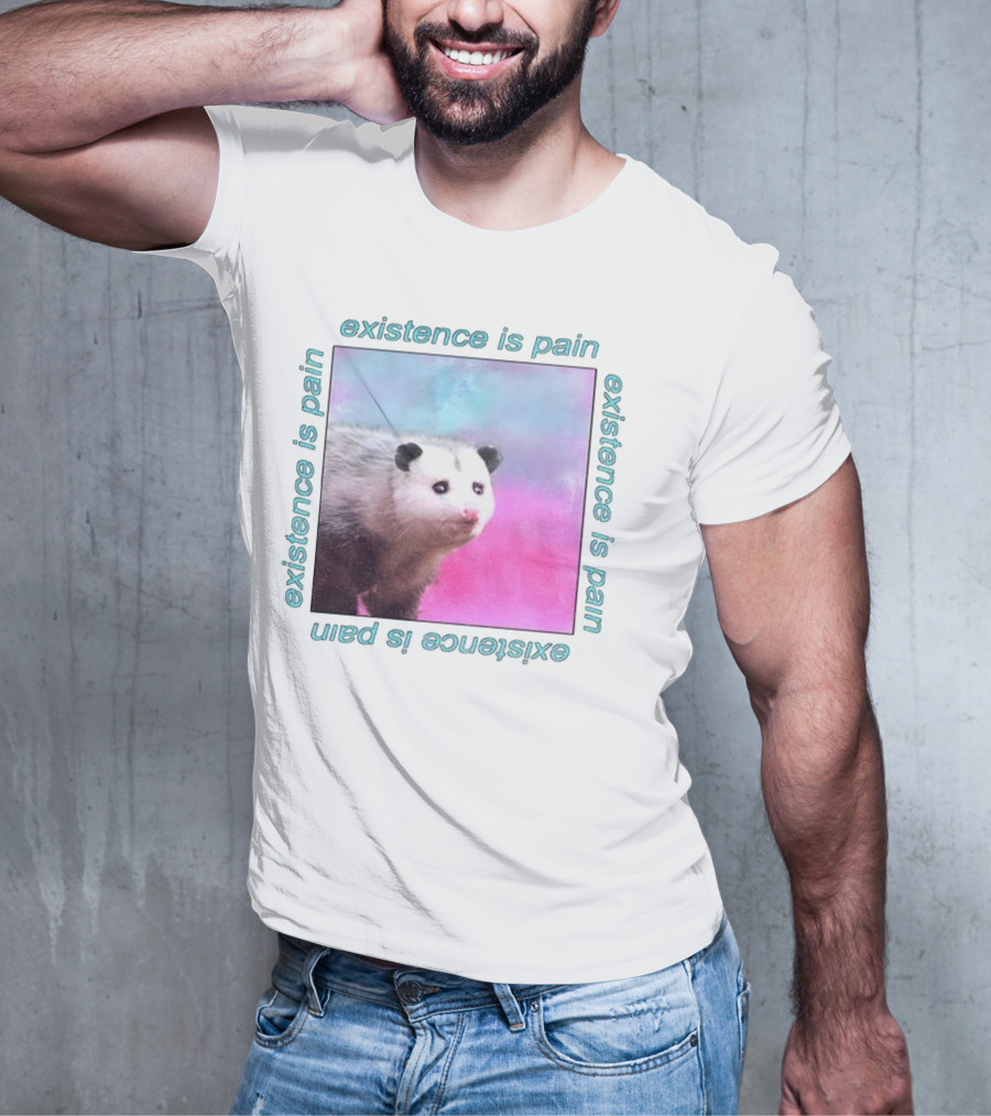 Existence Is Pain Possum Vintage Retro Theme T-Shirt