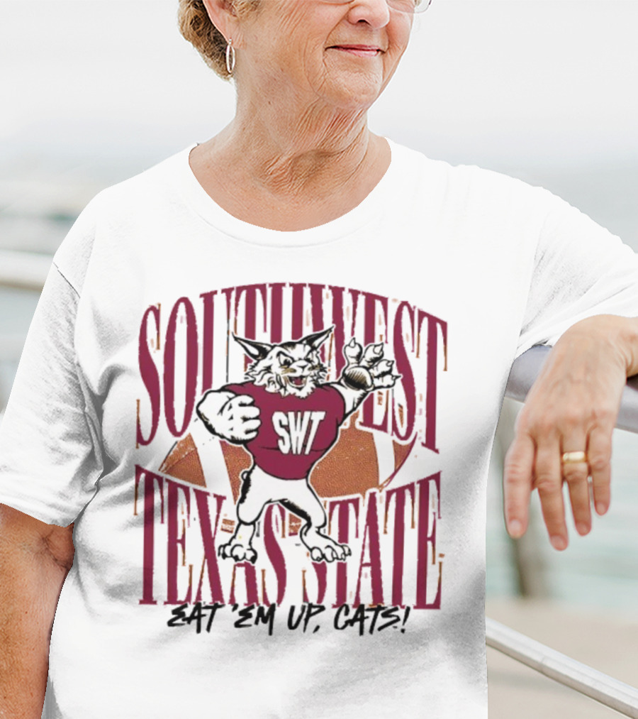SWT Southwest Texas State Bobcats Mascot Eat 'Em Up Cats T-Shirt