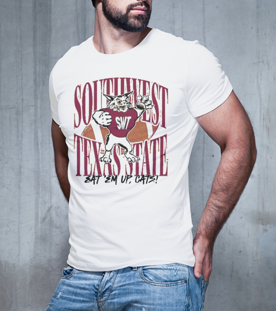 SWT Southwest Texas State Bobcats Mascot Eat 'Em Up Cats T-Shirt