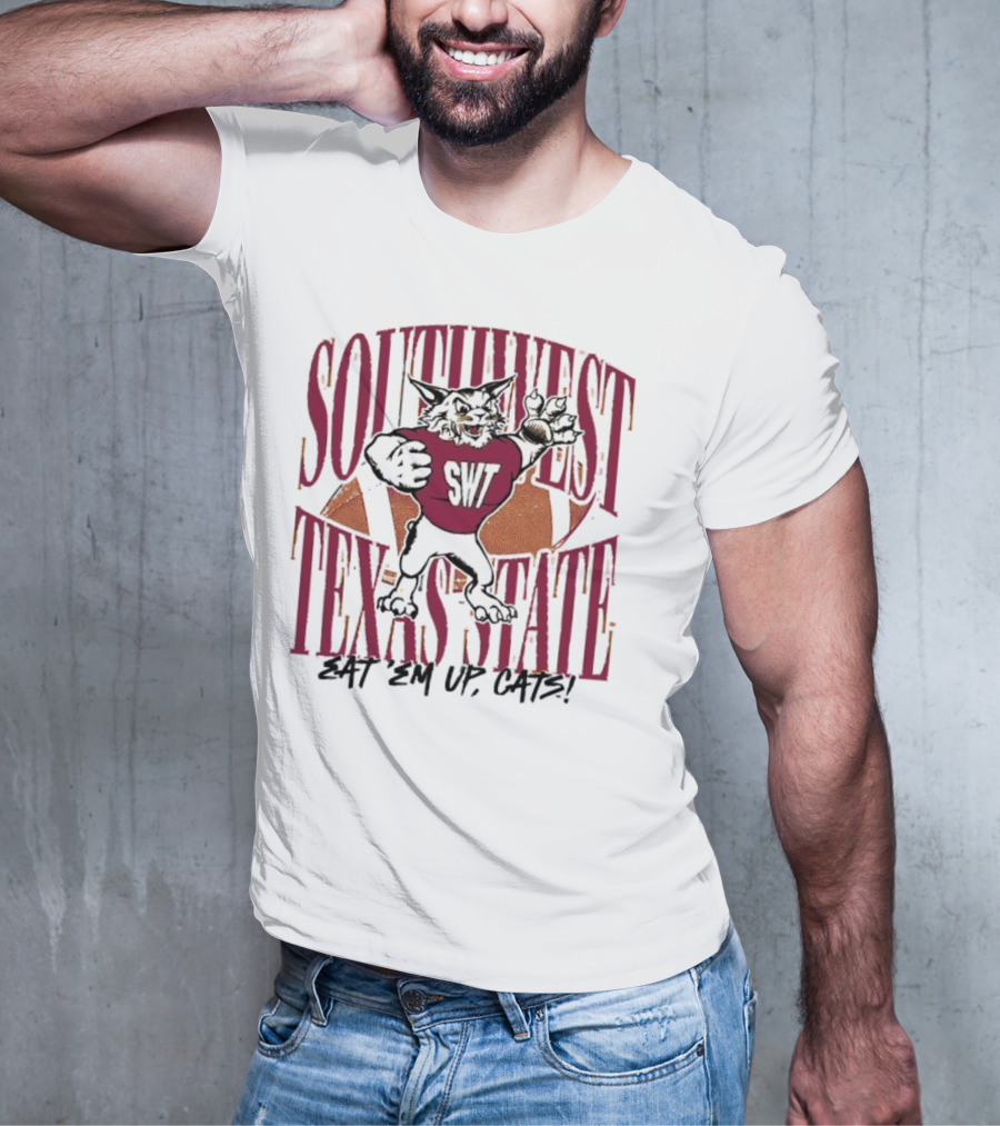SWT Southwest Texas State Bobcats Mascot Eat 'Em Up Cats T-Shirt