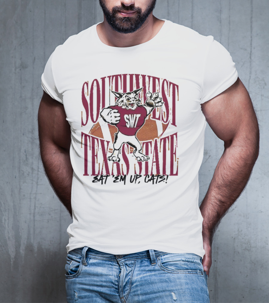 SWT Southwest Texas State Bobcats Mascot Eat 'Em Up Cats T-Shirt