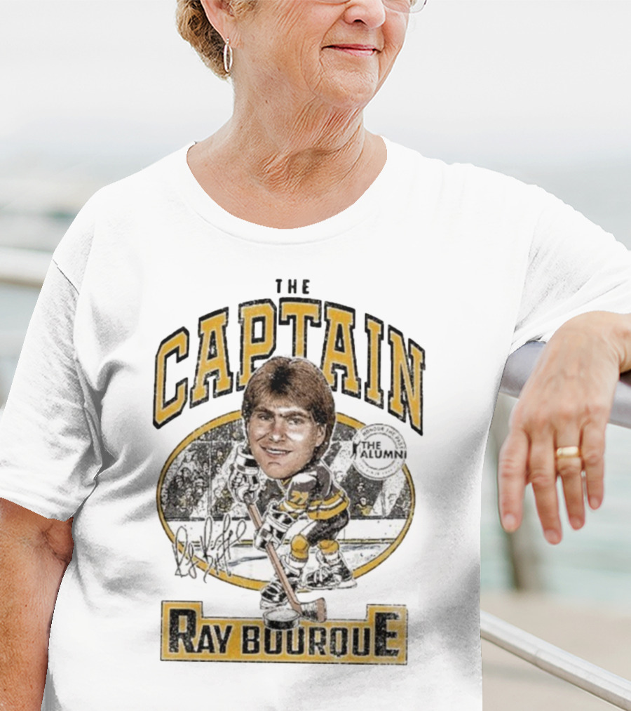 The Captain Ray Bourque NHL Alumni Association Spittin Chiclets Collaboration T-Shirt