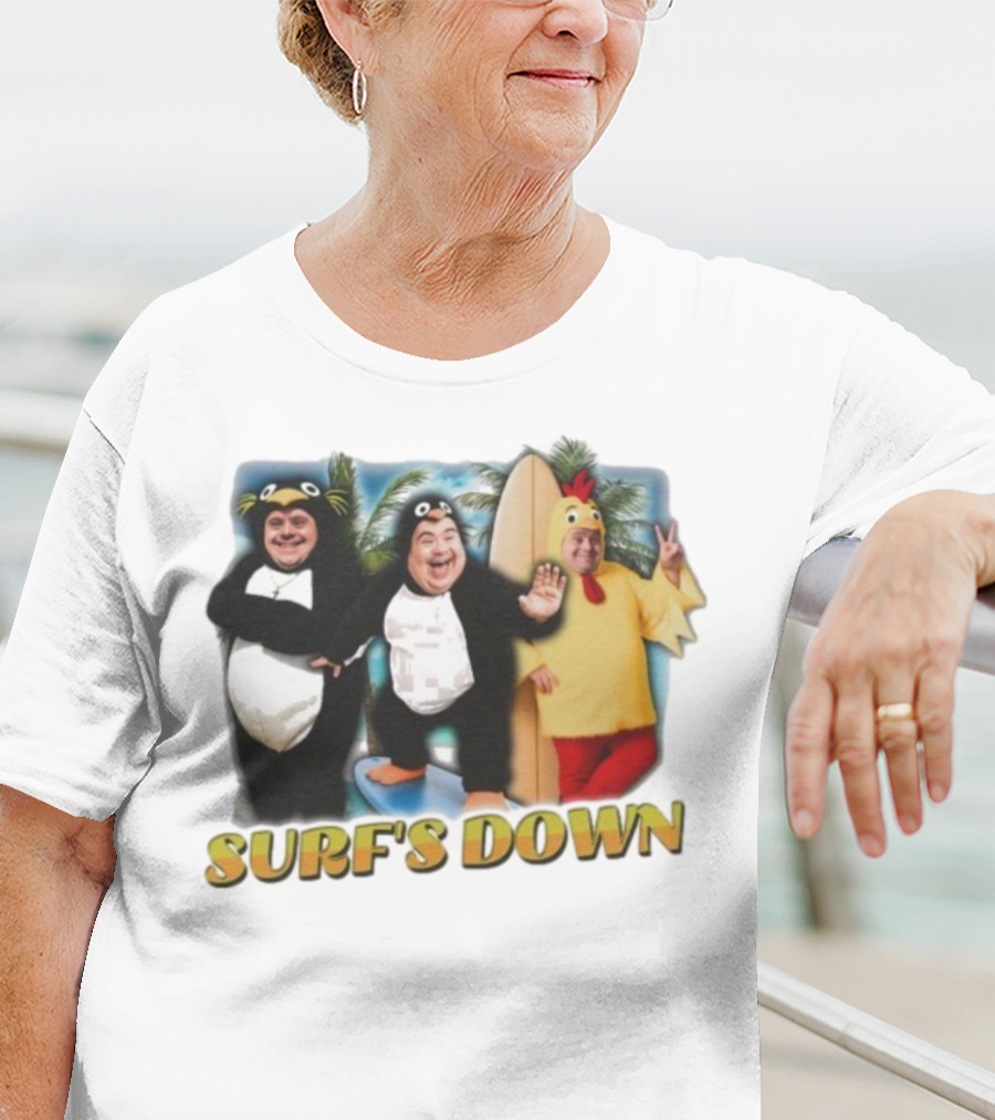 "Surf’s Down Penguin And Chicken Costume Fun" T-Shirt
