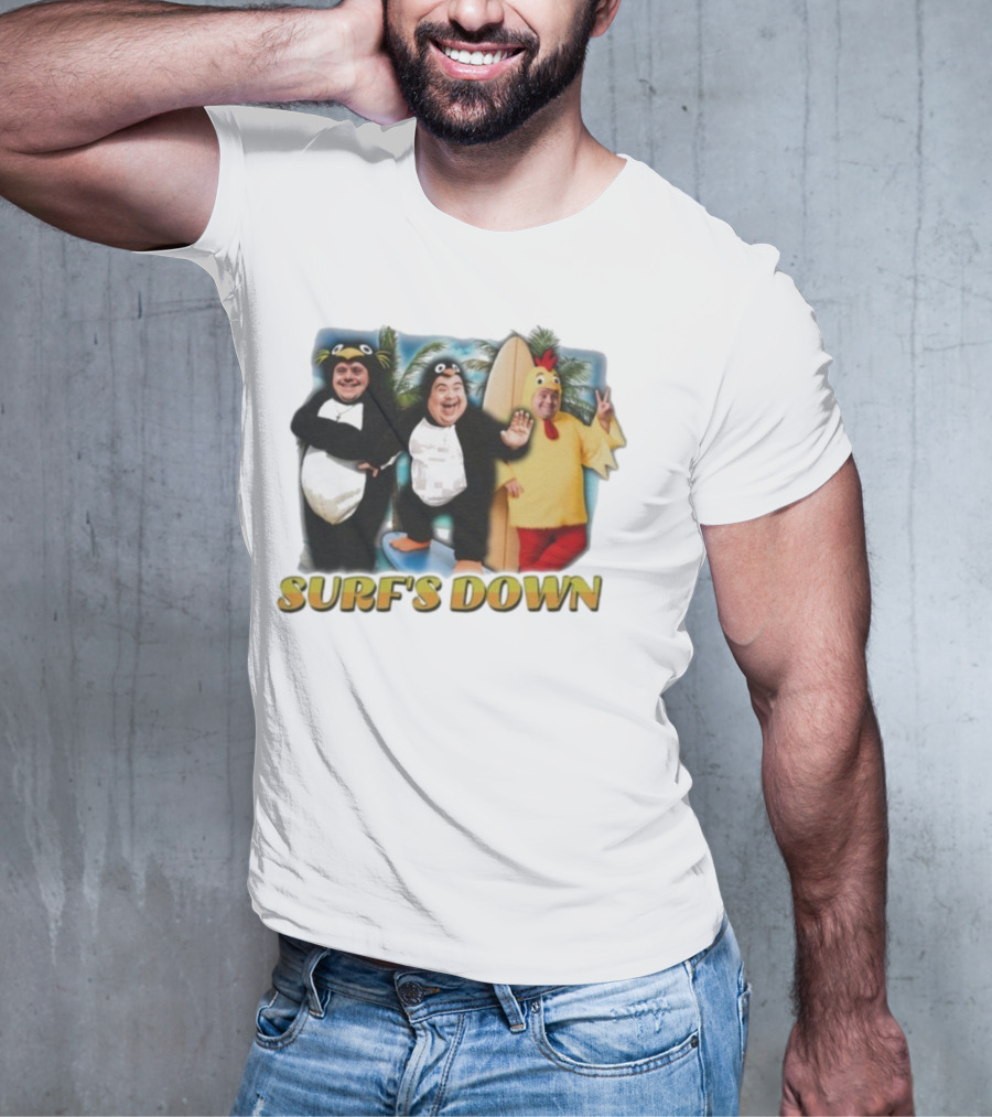 "Surf’s Down Penguin And Chicken Costume Fun" T-Shirt