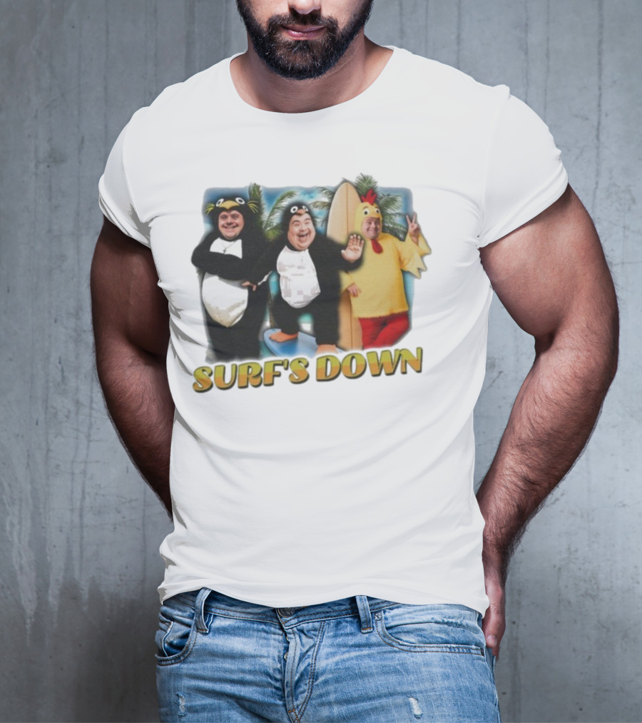 "Surf’s Down Penguin And Chicken Costume Fun" T-Shirt