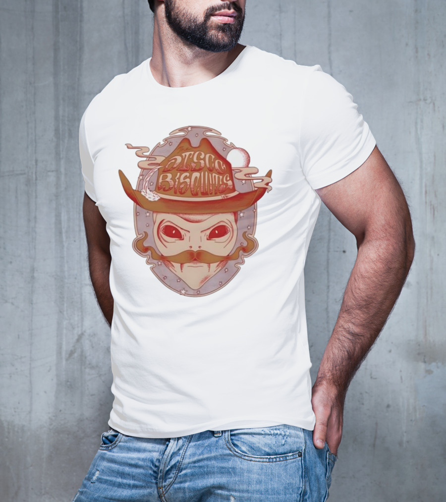 Disco Biscuits Alien Cowboy With Hat And Mustache T-Shirt