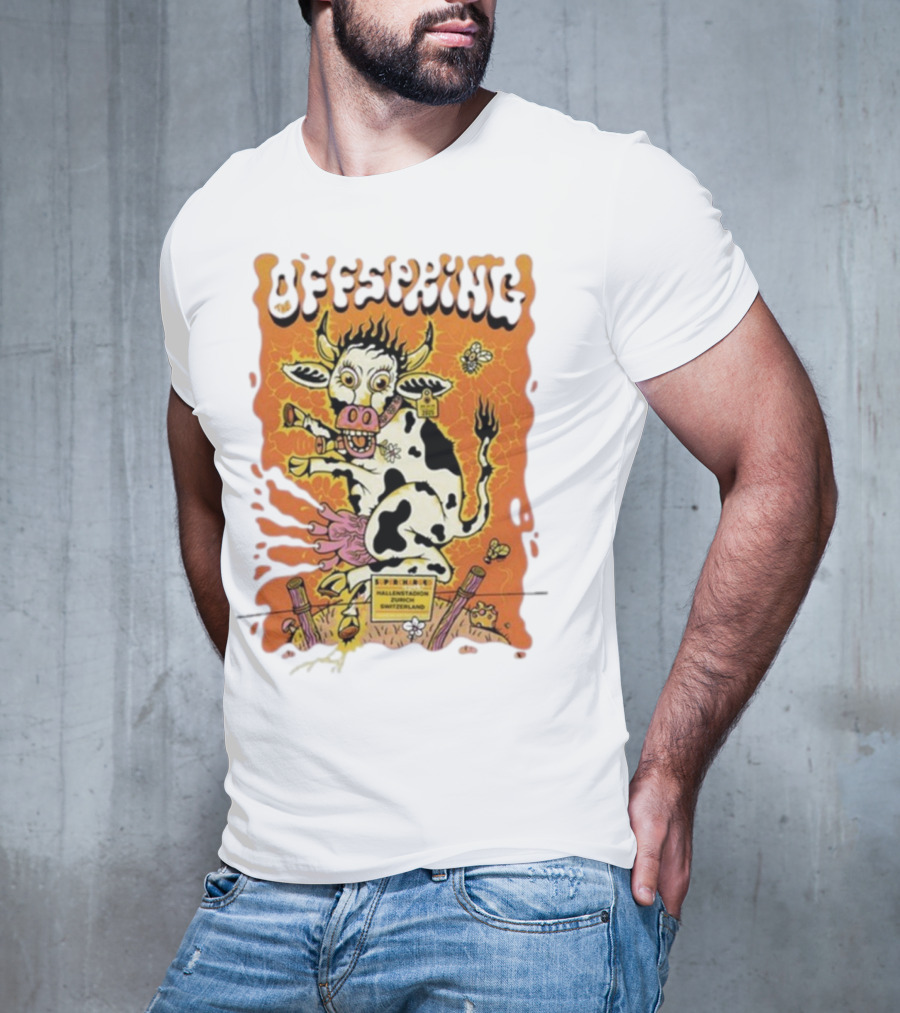 Offspring Hallenstadion Zurich 2025 Tour September Switzerland Cow Art T-Shirt