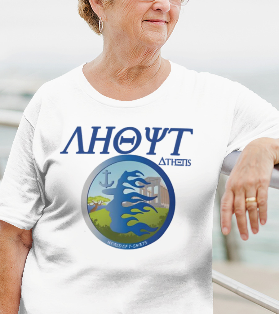 Ahoyt Athens World Of S Greek Anchor Parthenon Scenery T-Shirt