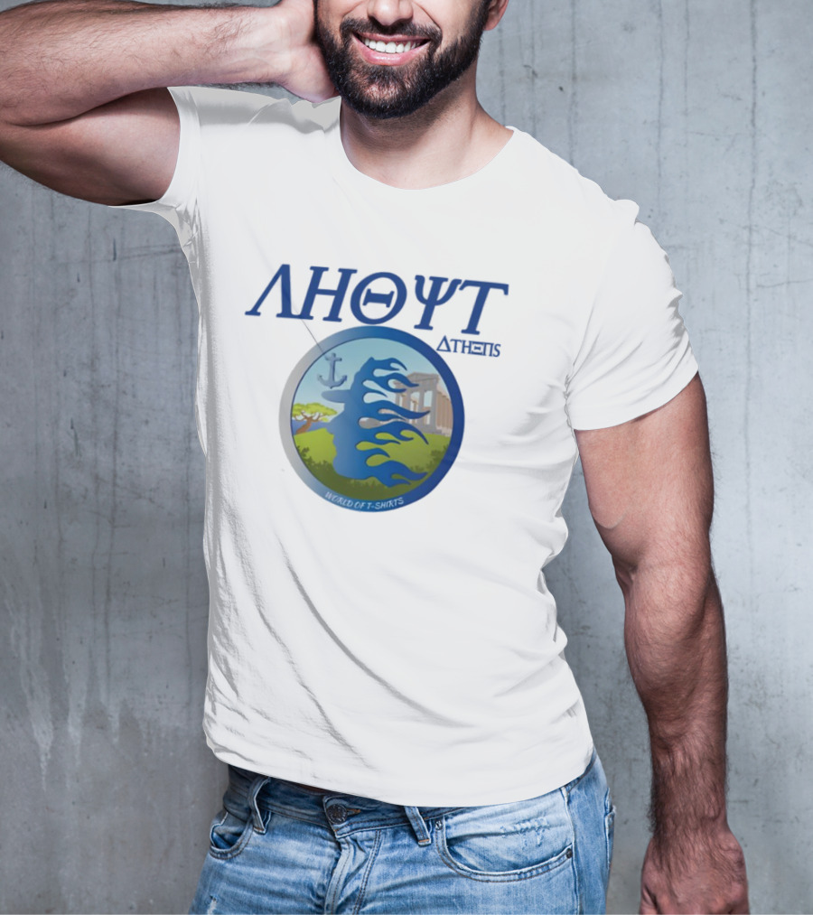 Ahoyt Athens World Of S Greek Anchor Parthenon Scenery T-Shirt