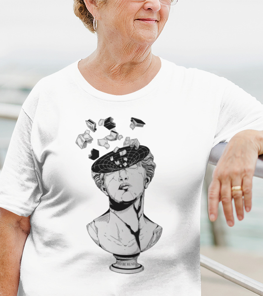 Daniel Greene To Be Read Exploding Head Sculpture With Floating Books T-Shirt