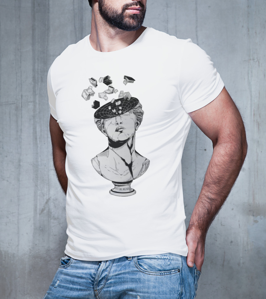 Daniel Greene To Be Read Exploding Head Sculpture With Floating Books T-Shirt