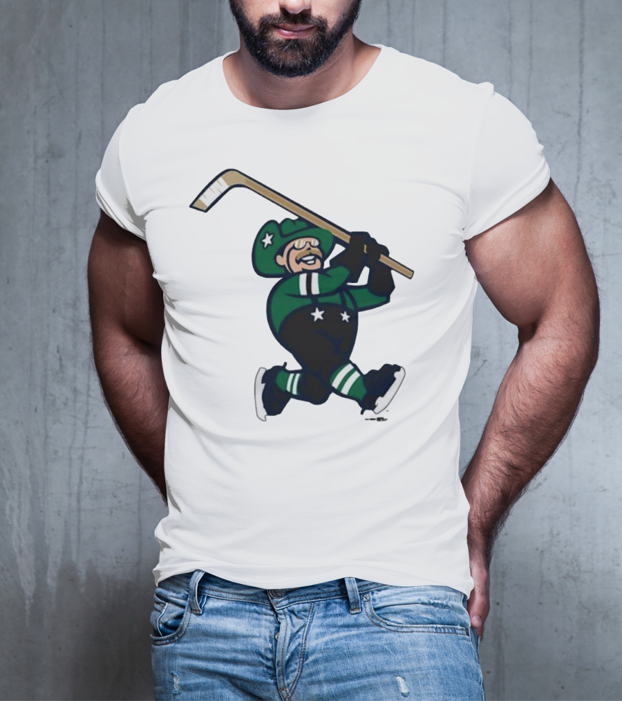 Frisco RoughRiders Dallas Stars Night Mascot Skating Youth Hockey T-Shirt
