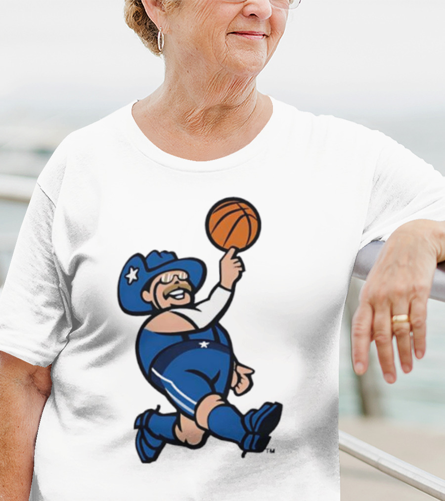 Frisco RoughRiders Dallas Mavericks Crossover Mascot Basketball Cowboy T-Shirt