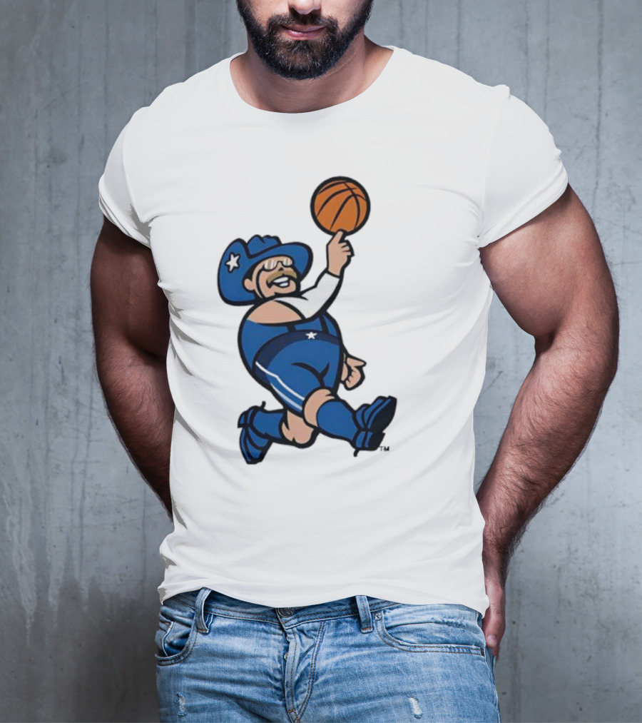 Frisco RoughRiders Dallas Mavericks Crossover Mascot Basketball Cowboy T-Shirt