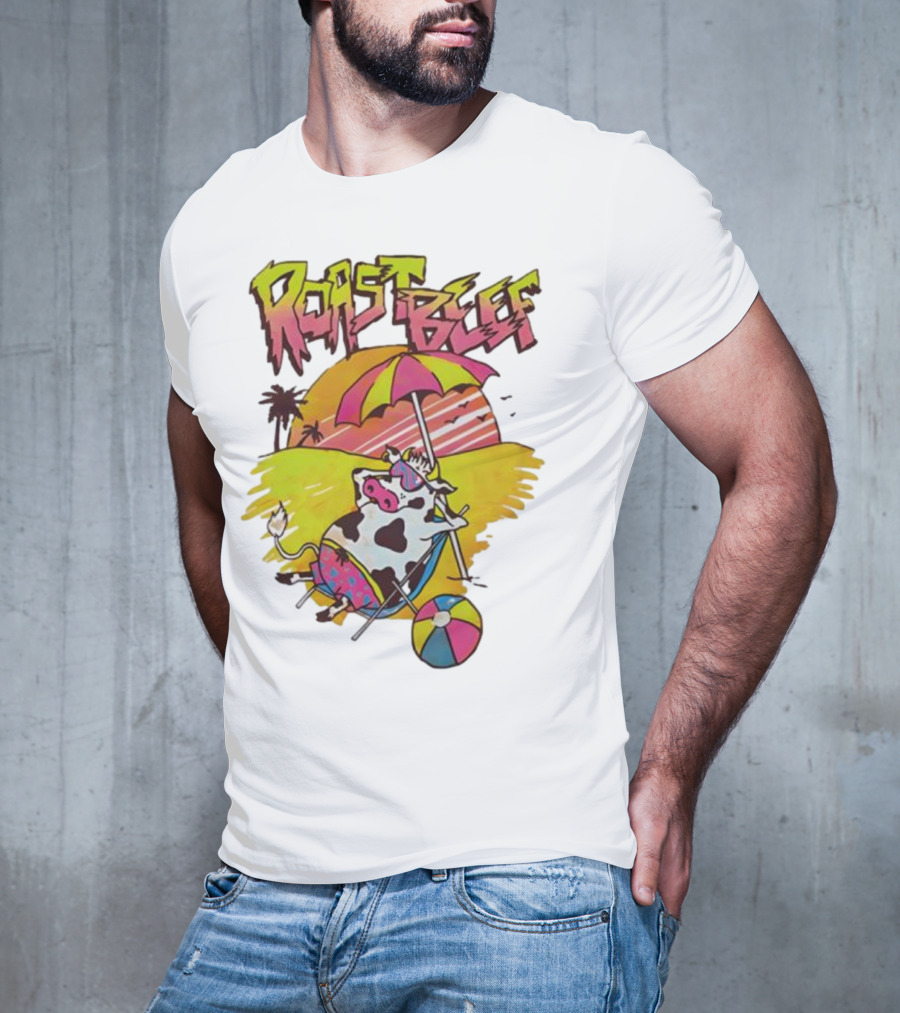Roast Beef Sunbathing Cow Graphic Gaten Matarazzo Dustin Stranger Things T-Shirt