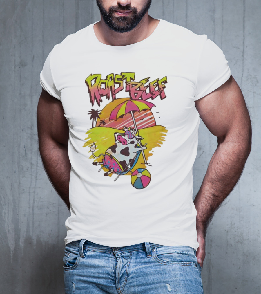 Roast Beef Sunbathing Cow Graphic Gaten Matarazzo Dustin Stranger Things T-Shirt