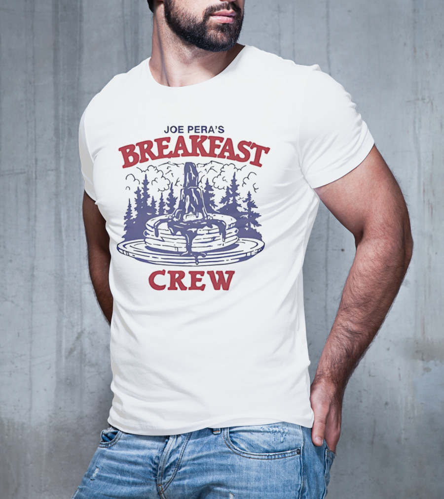 Joe Pera's Breakfast Crew Pancake Stack Forest Scene T-Shirt