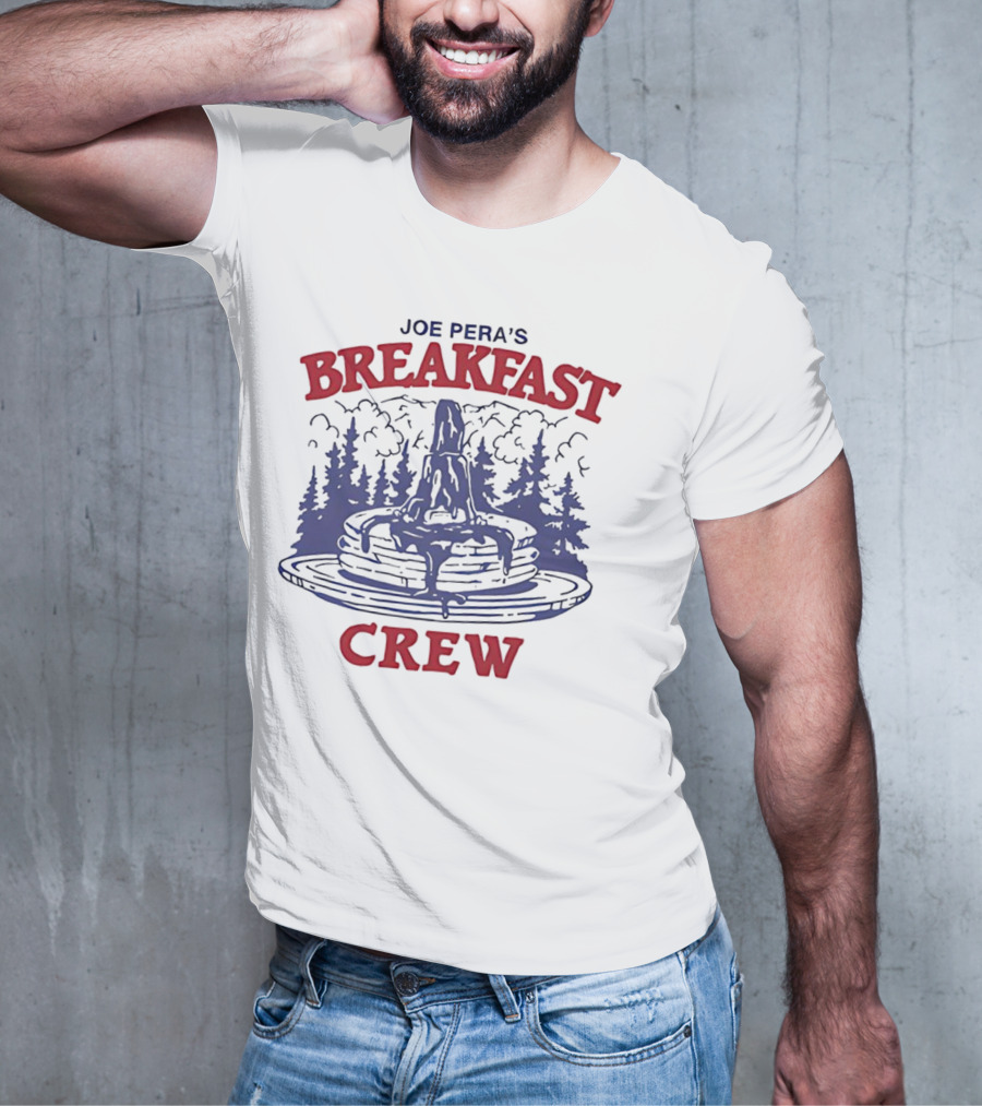 Joe Pera's Breakfast Crew Pancake Stack Forest Scene T-Shirt