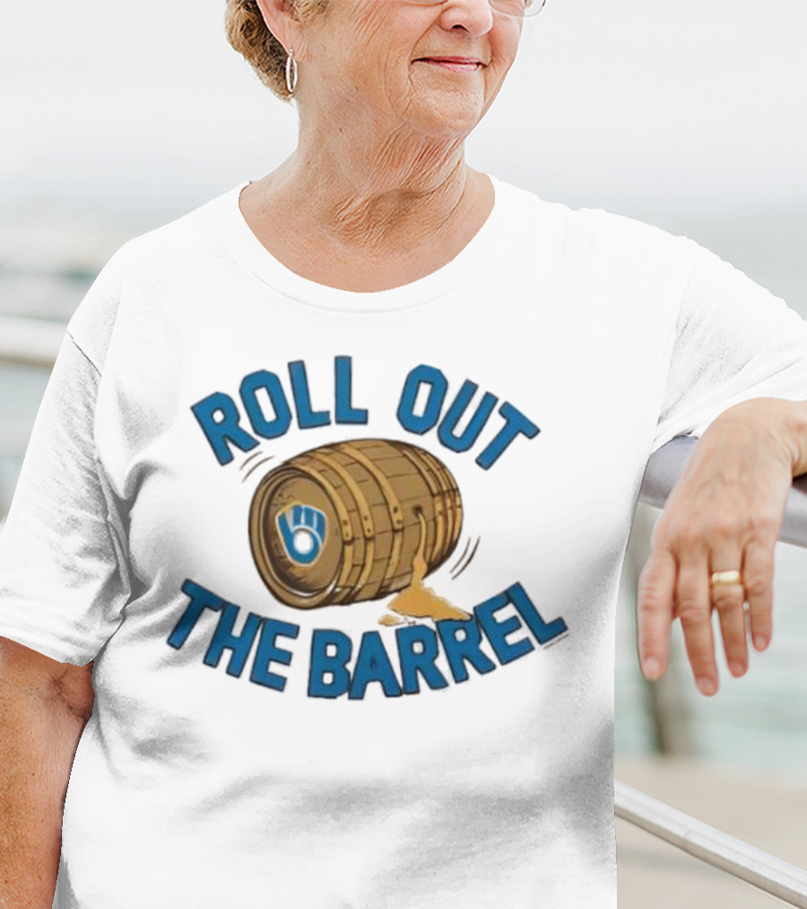 Milwaukee Brewers Roll Out The Barrel Vintage Gold Baseball Theme T-Shirt