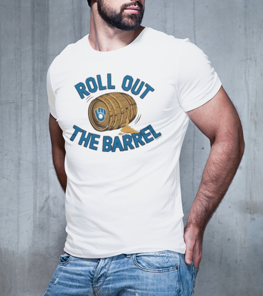 Milwaukee Brewers Roll Out The Barrel Vintage Gold Baseball Theme T-Shirt