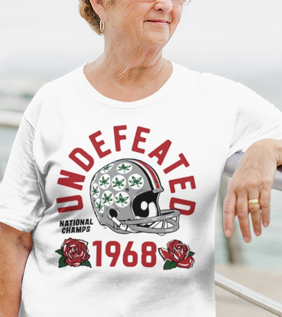 Ohio State Buckeyes Undefeated 1968 Rose Bowl Helmet T-Shirt