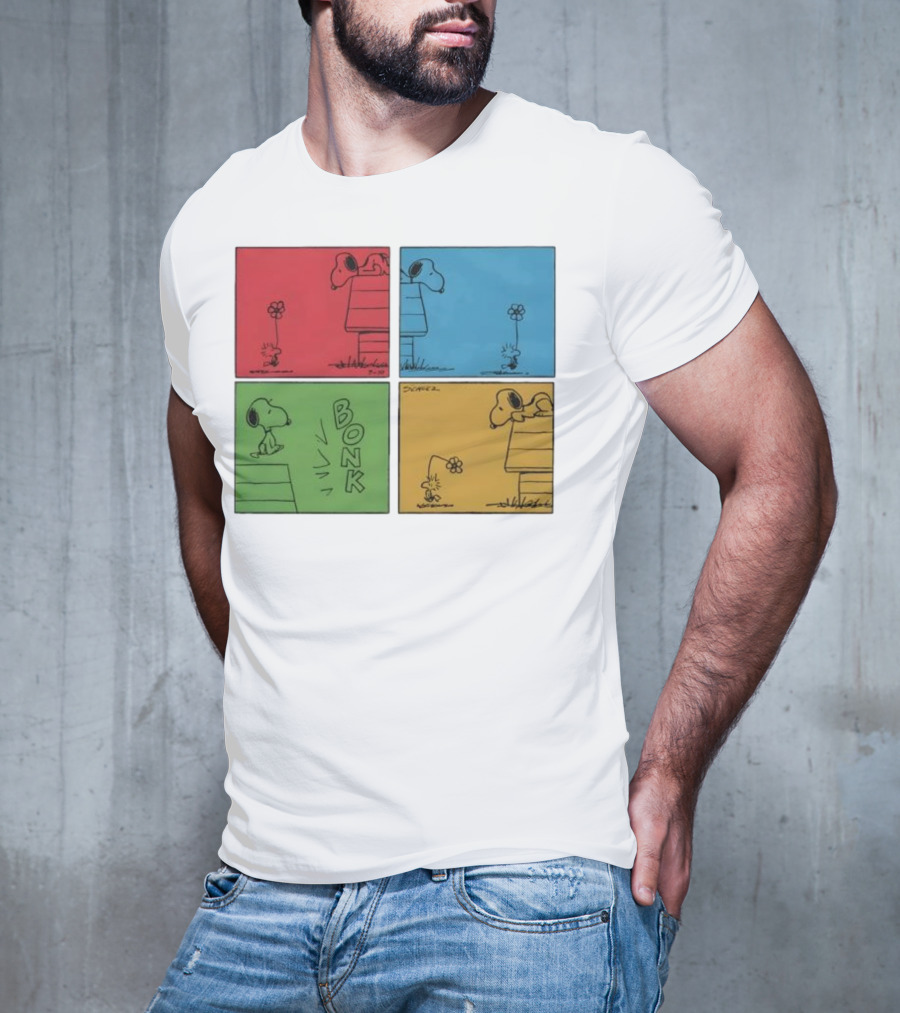 Snoopy And Woodstock Comic Panels Bonk Series By Schulz T-Shirt