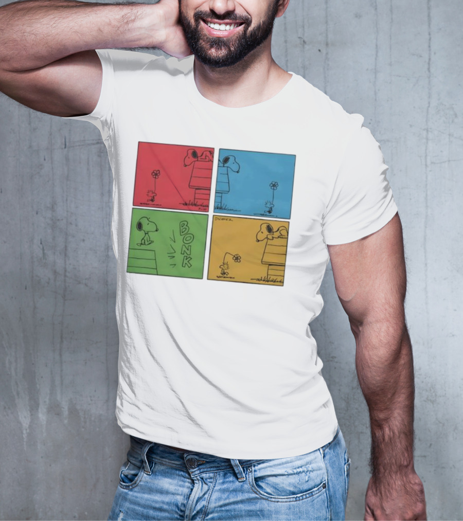 Snoopy And Woodstock Comic Panels Bonk Series By Schulz T-Shirt