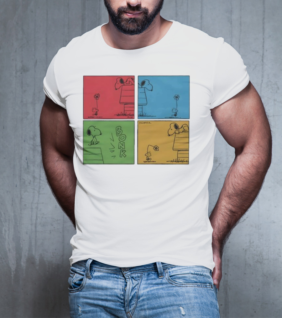 Snoopy And Woodstock Comic Panels Bonk Series By Schulz T-Shirt