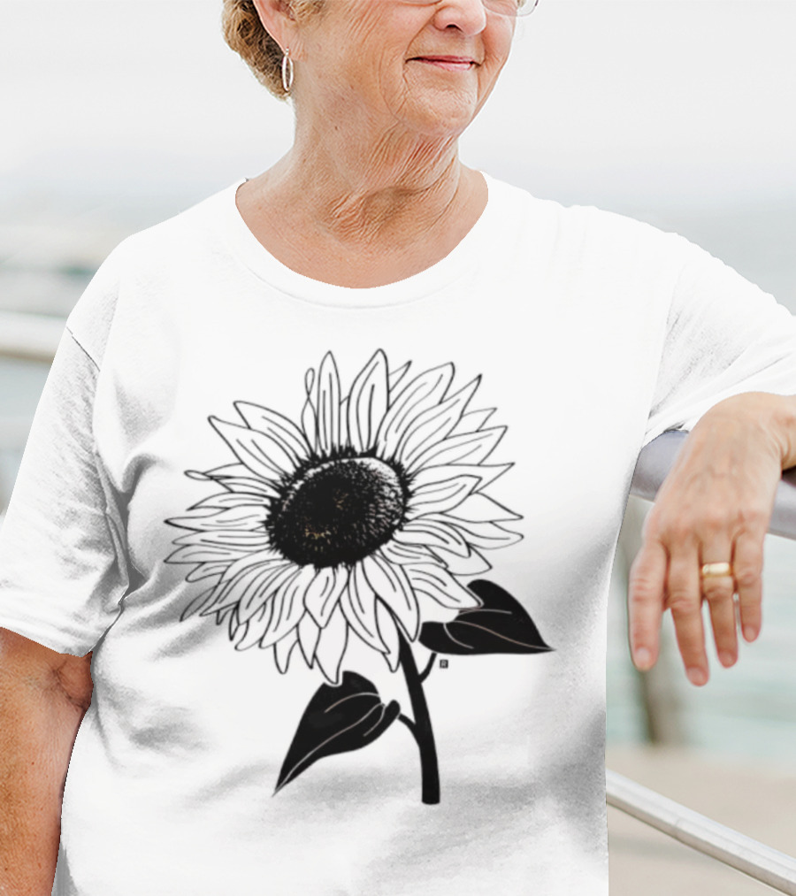 Sunflower Beautiful Botanical Art T-Shirt