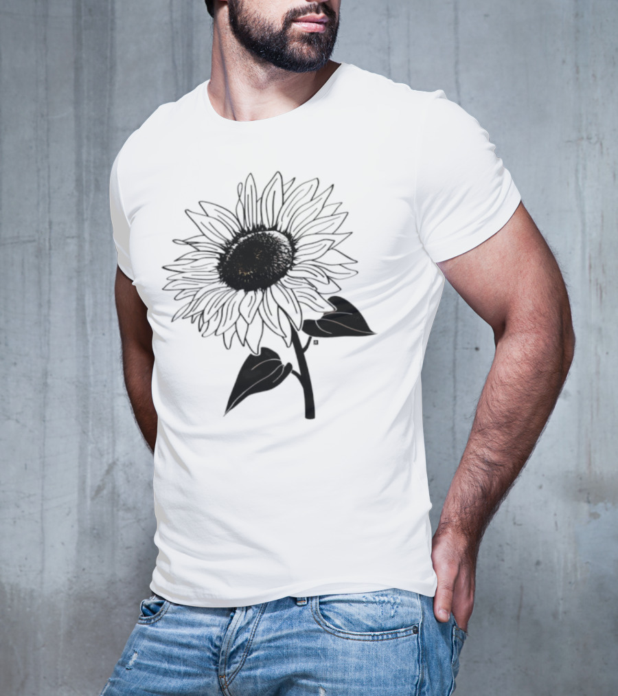 Sunflower Beautiful Botanical Art T-Shirt