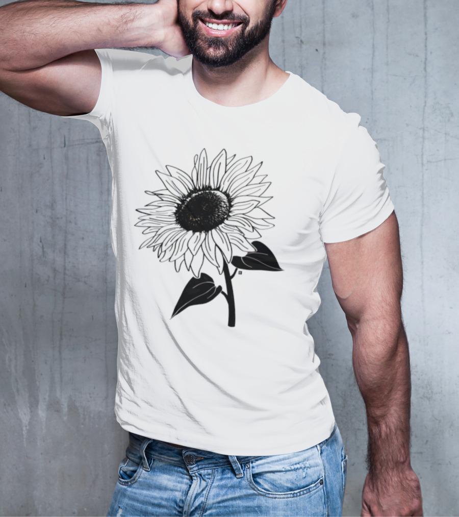 Sunflower Beautiful Botanical Art T-Shirt