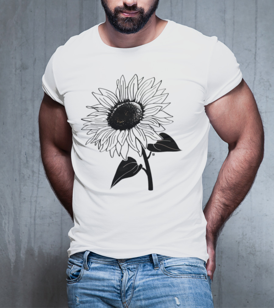 Sunflower Beautiful Botanical Art T-Shirt