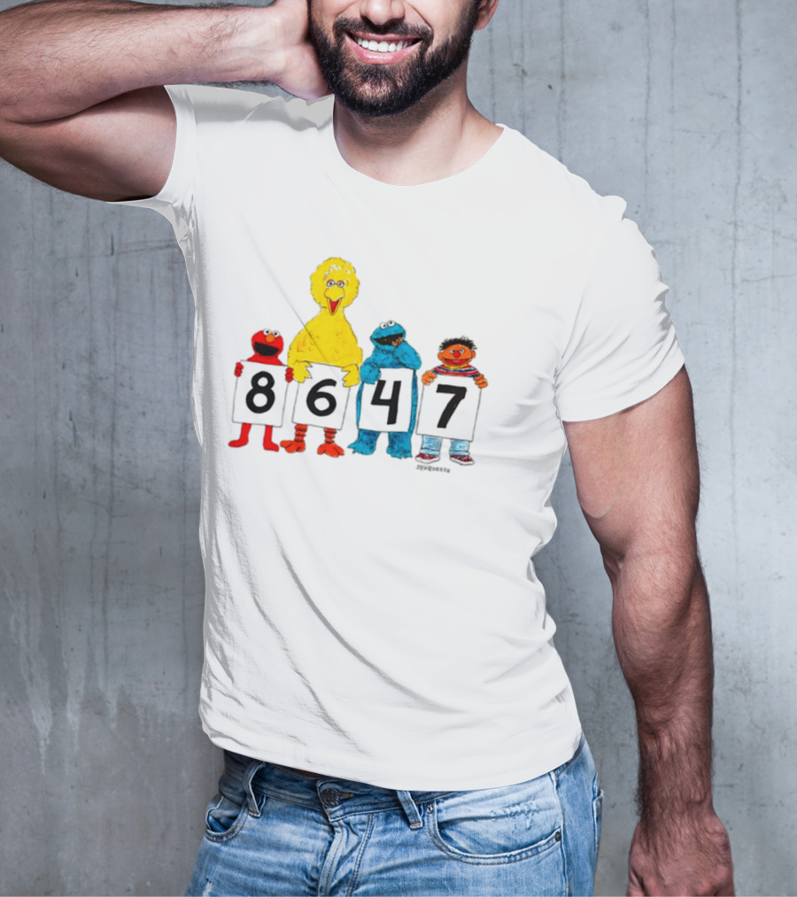 8647 Sesame Street Elmo Big Bird Cookie Monster Ernie T-Shirt