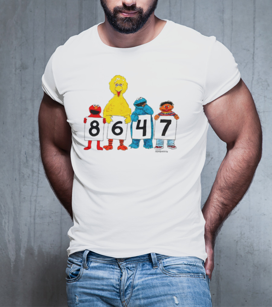 8647 Sesame Street Elmo Big Bird Cookie Monster Ernie T-Shirt