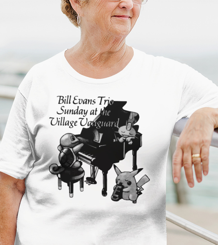 Bill Evans Trio Sunday At The Village Vanguard Pikachu Squirtle Playing Piano T-Shirt