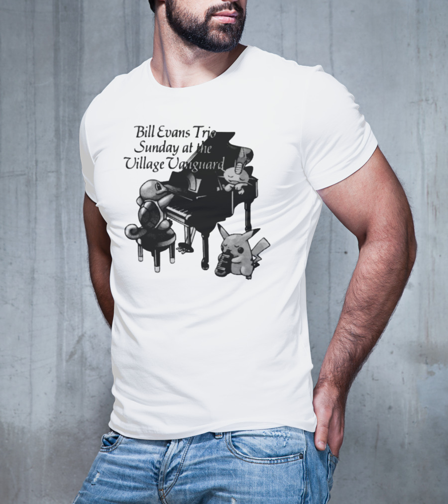 Bill Evans Trio Sunday At The Village Vanguard Pikachu Squirtle Playing Piano T-Shirt
