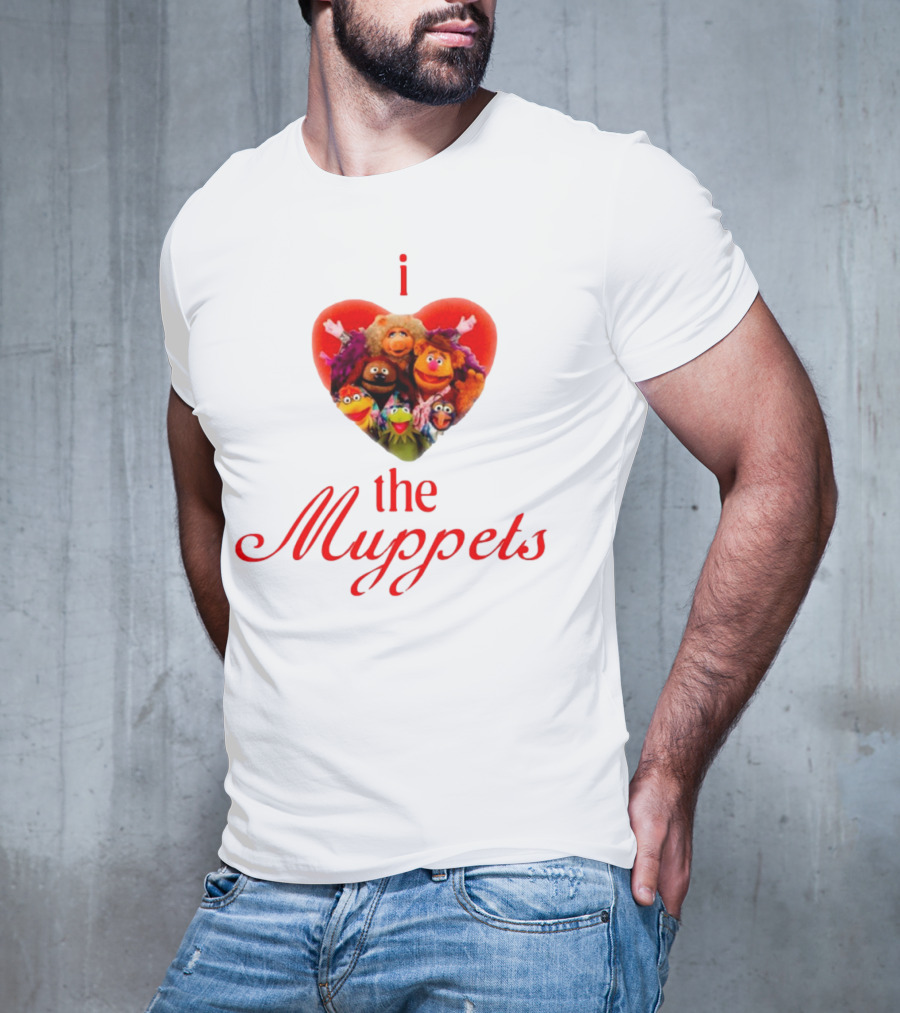 I Love The Muppets Characters Heart Group Image T-Shirt