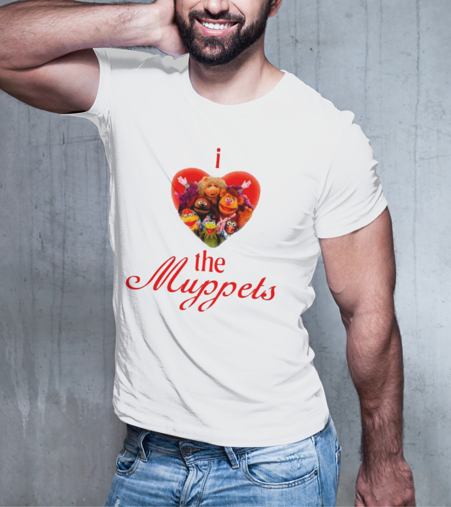 I Love The Muppets Characters Heart Group Image T-Shirt