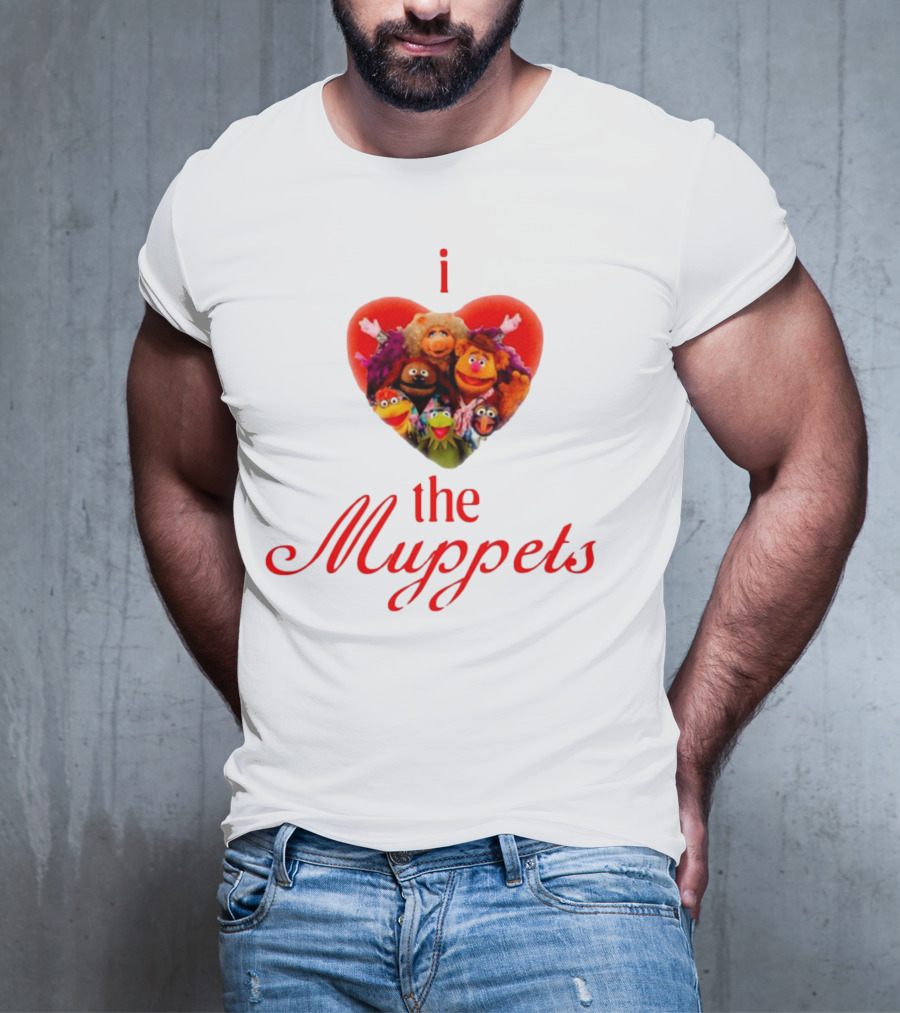 I Love The Muppets Characters Heart Group Image T-Shirt