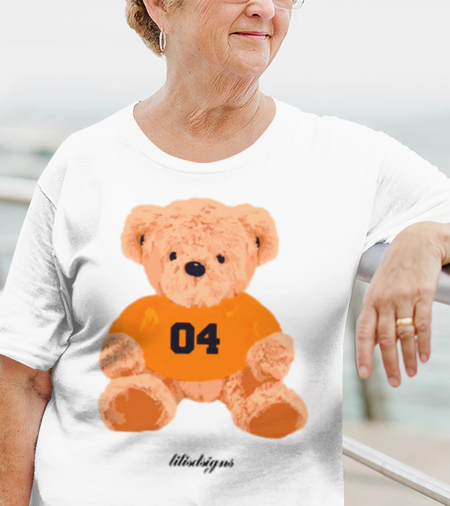 Lilisdsigns 04 Teddy Bear Plush Toy In Orange T-Shirt